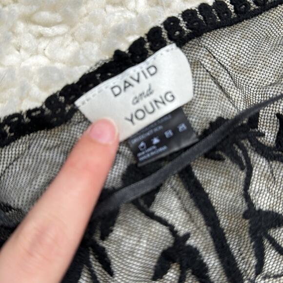 David and Young Black Lace Cardigan Duster Kimono Cover Up EE12 - Picture 3 of 5